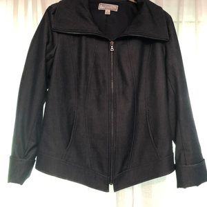Zip Front Jacket - Light weight, Dark Demim color